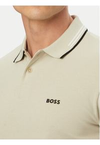 BOSS Polo Paul 50506193 Beżowy jasny Slim Fit. Typ kołnierza: polo. Kolor: beżowy. Materiał: bawełna #5