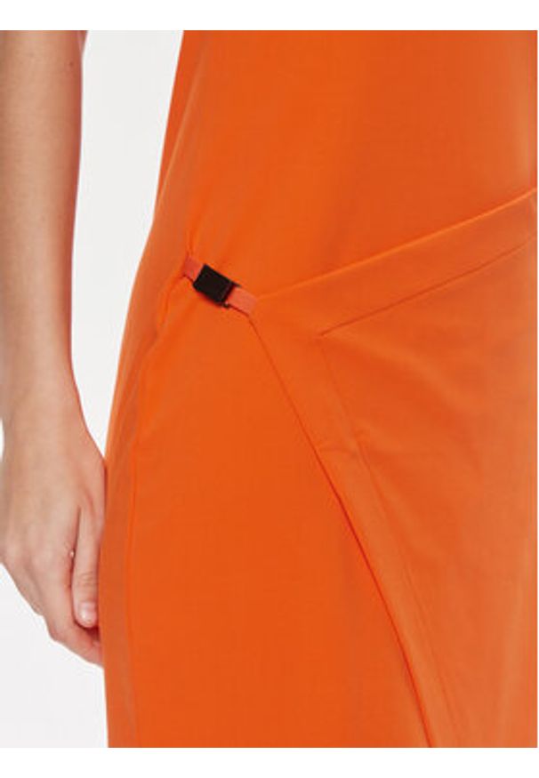 Calvin Klein Sukienka codzienna Stretch Jersey Asymmetric Dress K20K206498 Pomarańczowy Slim Fit. Okazja: na co dzień. Kolor: pomarańczowy. Materiał: syntetyk. Typ sukienki: proste. Styl: casual