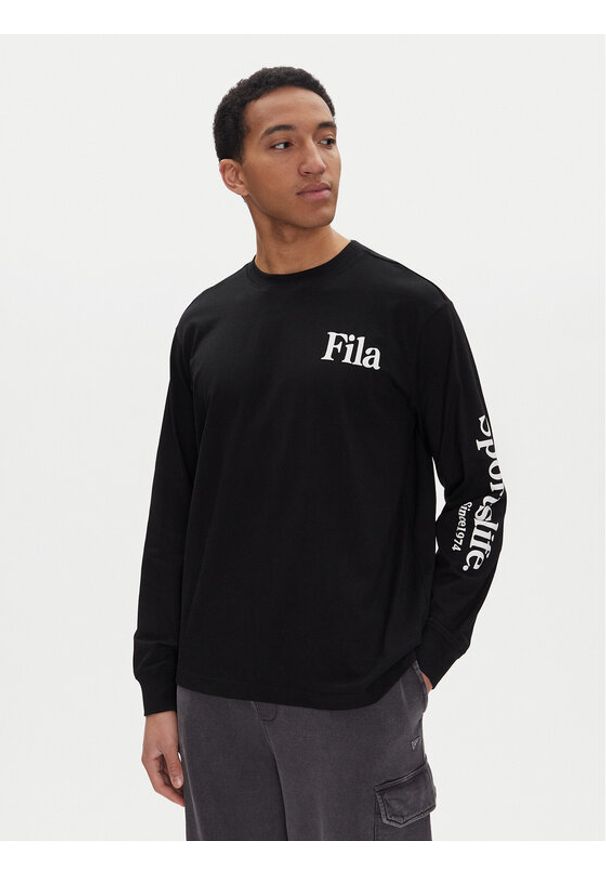 Fila Longsleeve Laon FAM0904 Czarny Oversize. Kolor: czarny. Materiał: bawełna. Długość rękawa: długi rękaw