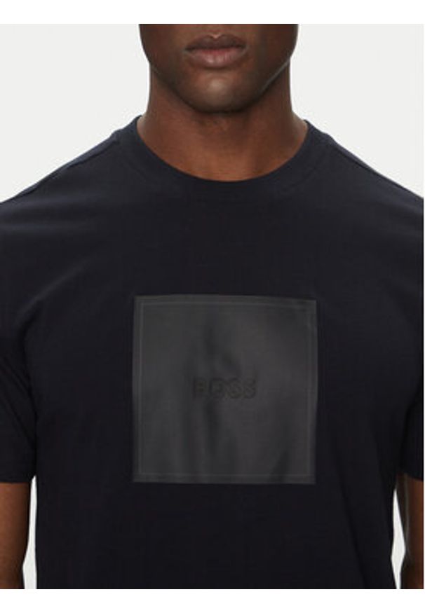 BOSS T-Shirt Logo 50538096 Granatowy Regular Fit. Kolor: niebieski. Materiał: bawełna