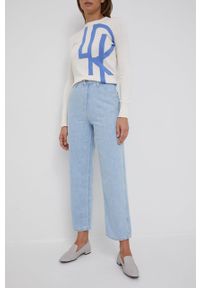 Lee jeansy CARPENTER LIGHT ROBIN damskie high waist. Stan: podwyższony. Kolor: niebieski