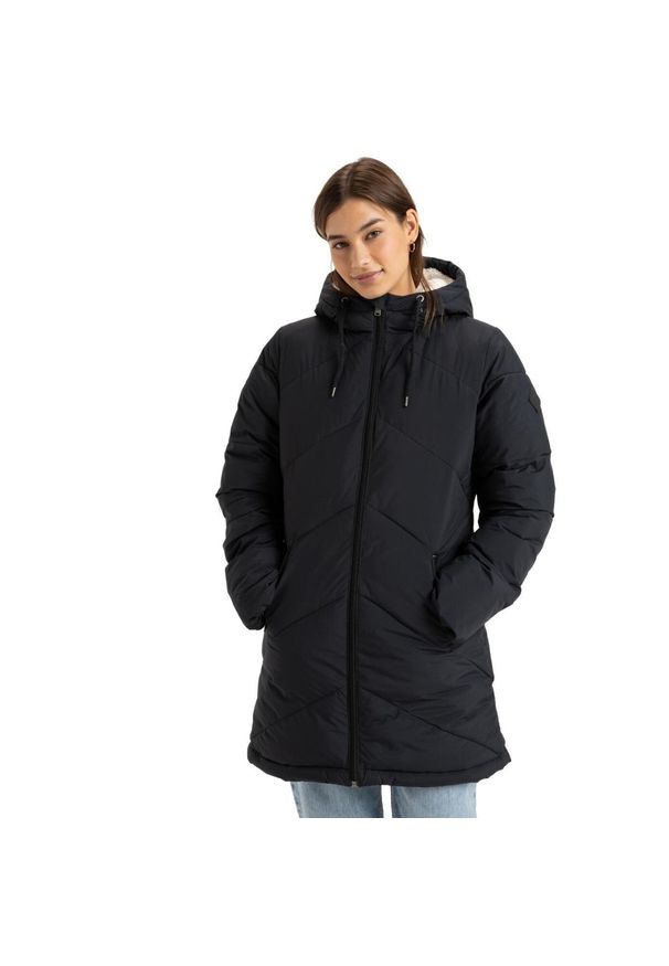 Roxy - dla Kobiety BETTER WEATHER Czarny. Typ kołnierza: kaptur. Kolor: wielokolorowy, zielony, brązowy. Materiał: poliester, materiał. Długość: długie