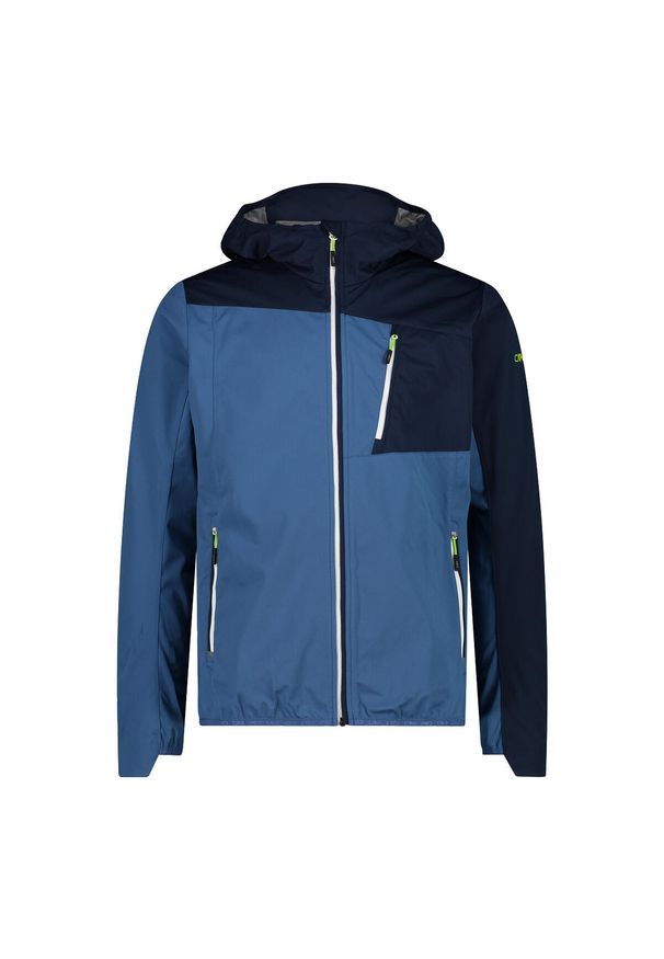 Kurtka przeciwdeszczowa z kapturem CMP. Typ kołnierza: kaptur. Kolor: niebieski. Sport: turystyka piesza