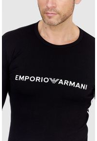 Emporio Armani - EMPORIO ARMANI Czarny longsleeve męski z lampasami. Kolor: czarny. Materiał: prążkowany. Długość rękawa: długi rękaw #3