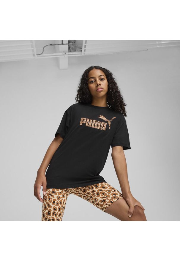 Puma - Młodzieżowa koszulka Essentials Animal Logo Infill PUMA Black. Kolor: czarny. Materiał: prążkowany. Sport: joga i pilates