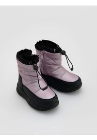 Reserved - Ocieplane śniegowce - lawendowy. Kolor: fioletowy. Materiał: skóra #1