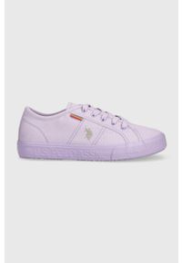 U.S. Polo Assn. tenisówki MAREW damskie kolor fioletowy. Nosek buta: okrągły. Zapięcie: sznurówki. Kolor: fioletowy. Materiał: guma