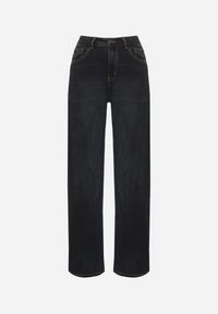 Born2be - Granatowe Szerokie Jeansy z Dodatkiem Wiskozy z Wysokim Stanem Zenoa. Okazja: na co dzień. Stan: podwyższony. Kolor: niebieski. Styl: klasyczny, casual #6