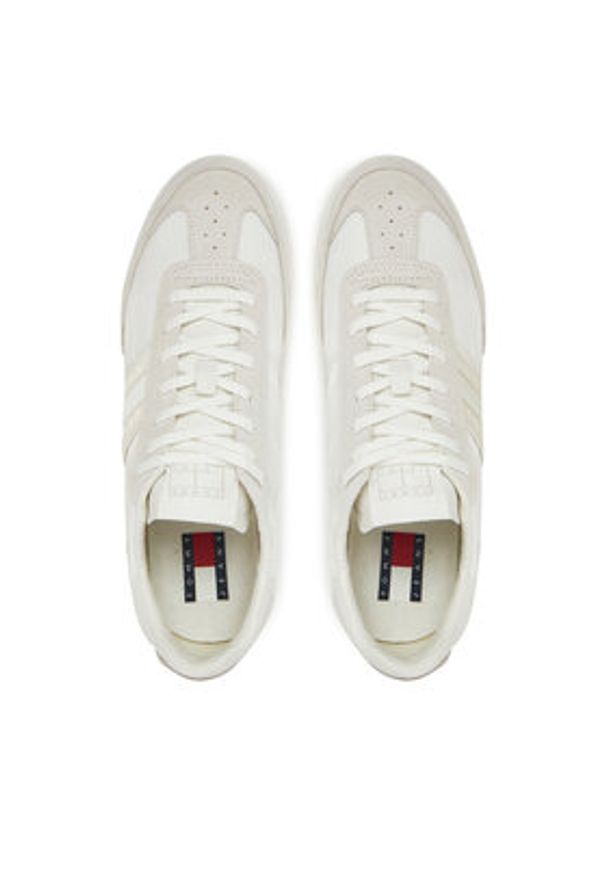 Tommy Jeans Sneakersy Tjm Retro Runner Cleated EM0EM01527 Biały. Kolor: biały. Materiał: skóra, zamsz