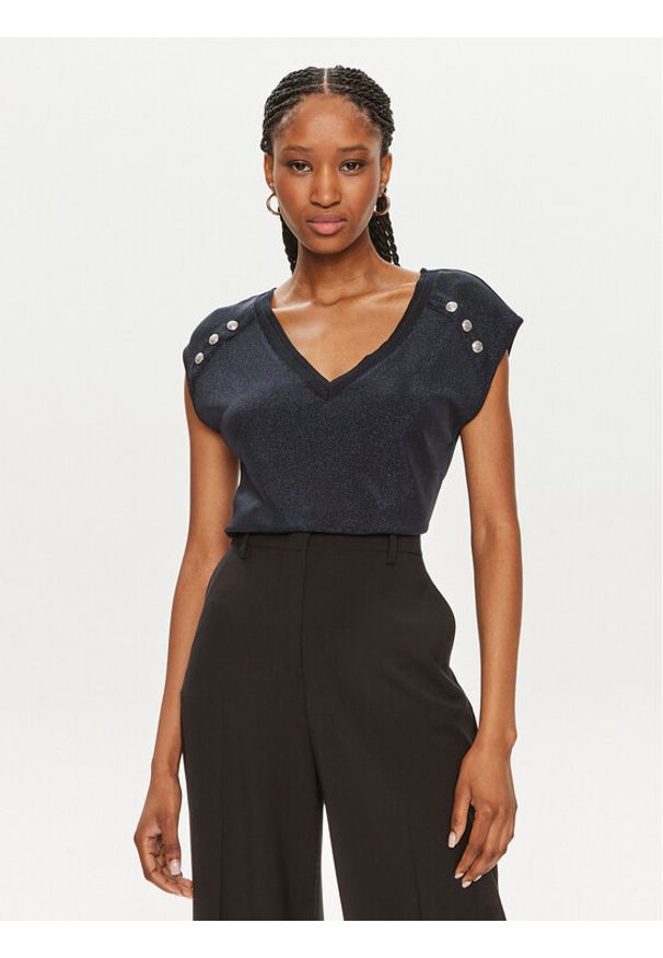 Morgan Bluzka 241-DILI Granatowy Regular Fit. Kolor: niebieski. Materiał: syntetyk