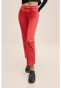 mango - Mango jeansy Sienna damskie high waist. Stan: podwyższony. Kolor: czerwony