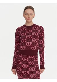 Pinko - PINKO Sweter Gypsies 106041 A2YD Bordowy Regular Fit. Kolor: czerwony. Materiał: wiskoza