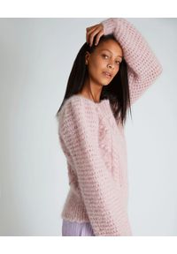LOVE SHACK FANCY - Różowy sweter Vyoma. Kolor: różowy, wielokolorowy, fioletowy. Materiał: wełna. Wzór: ze splotem #4