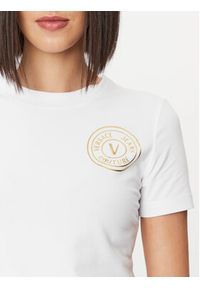 Versace Jeans Couture T-Shirt 75HAHT06 Biały Slim Fit. Kolor: biały. Materiał: bawełna
