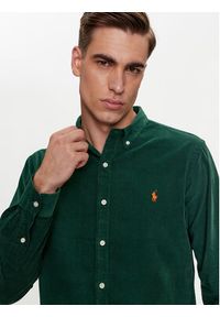 Polo Ralph Lauren Koszula 710818761024 Zielony Slim Fit. Typ kołnierza: polo. Kolor: zielony. Materiał: bawełna #5