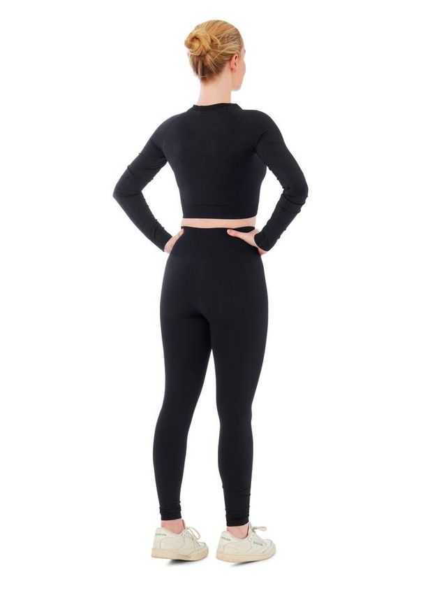 XTREME SOCKSWEAR - Damski zestaw sportowy Xtreme - legginsy sportowe + sportowy Croptop - Czarny. Kolor: czarny. Sport: fitness