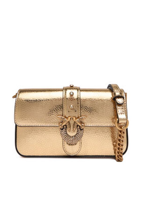 Pinko - PINKO Torebka Love One Slouchy Baby AI 25-26 PCPL 105353 A2WD Złoty. Kolor: złoty. Materiał: skórzane