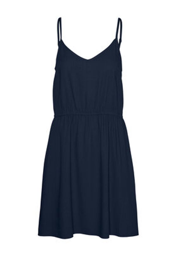Vero Moda Sukienka letnia Mymilo 10303689 Granatowy Regular Fit. Kolor: niebieski. Materiał: wiskoza. Sezon: lato