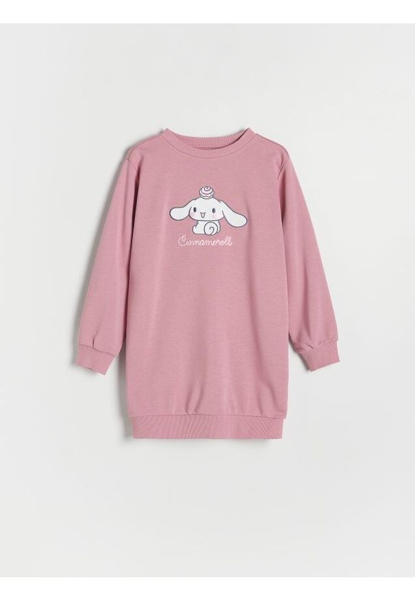 Reserved - Dresowa sukienka Cinnamoroll - fioletowy. Kolor: fioletowy. Materiał: dresówka