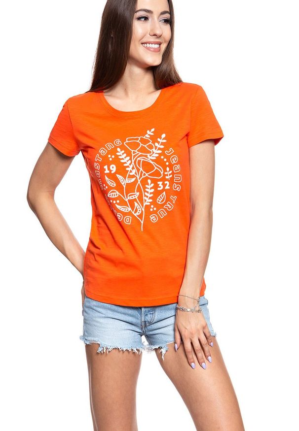 Mustang - MUSTANG T SHIRT DAMSKI Alexia C Print 1009868 7096. Wzór: nadruk