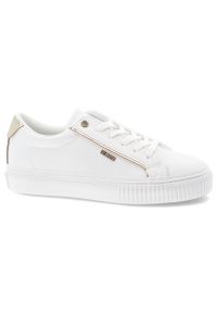 Big-Star - Białe Sneakersy Big Star Wygodne Obuwie Damskie. Okazja: na co dzień. Zapięcie: sznurówki. Kolor: biały. Materiał: guma, syntetyk, materiał. Szerokość cholewki: normalna #3