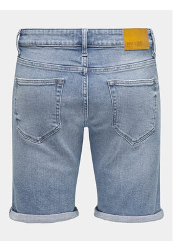 Only & Sons Szorty jeansowe Ply 22028772 Niebieski Slim Fit. Kolor: niebieski. Materiał: bawełna