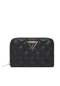 Guess Duży Portfel Damski Giully II Slg SWQG96 73140 Czarny. Kolor: czarny. Materiał: skóra