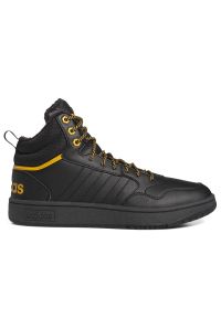 Adidas - Buty adidas Hoops 3.0 Mid Lifestyle Basketball Classic IG7928 - czarne. Kolor: czarny. Materiał: guma, futro, syntetyk, materiał, skóra. Szerokość cholewki: normalna. Sezon: zima. Sport: koszykówka #1