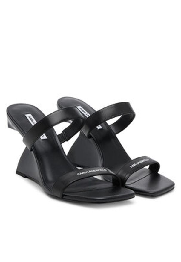 Karl Lagerfeld - KARL LAGERFELD Klapki KL34611 Czarny. Kolor: czarny. Materiał: skóra