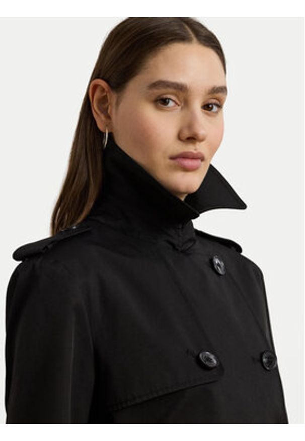 Lauren Ralph Lauren - LAUREN RALPH LAUREN Płaszcz przejściowy 297967122001 Czarny. Kolor: czarny. Materiał: bawełna