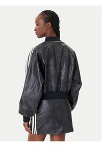 Adidas - adidas Kurtka z imitacji skóry Pleather KE5035 Czarny Oversize. Kolor: czarny. Materiał: skóra #4