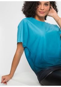 Shirt off-shoulder bonprix niebieski karaibski - czarny. Kolor: niebieski #6