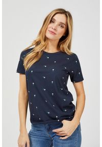 MOODO - Bawełniany t-shirt z nadrukiem. Materiał: bawełna. Długość rękawa: krótki rękaw. Długość: krótkie. Wzór: nadruk