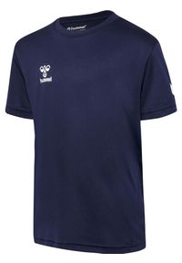 Zestaw dziecięcy koszulka i spodenki Hummel Logo. Kolor: niebieski. Materiał: dresówka. Styl: sportowy, młodzieżowy #2