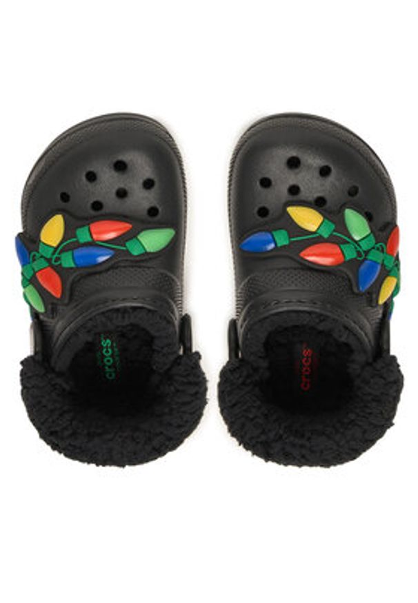 Crocs Klapki Classic Lined Holiday Lights Cgt 212027 Czarny. Kolor: czarny