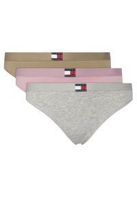 TOMMY HILFIGER - Tommy Hilfiger Komplet 3 par stringów UW0UW06139 Kolorowy. Materiał: bawełna. Wzór: kolorowy