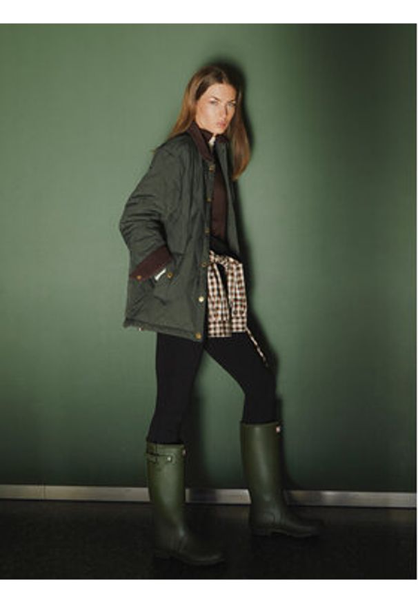 Hunter Kurtka przejściowa Witton HARW0004252 Zielony Regular Fit. Kolor: zielony. Materiał: syntetyk