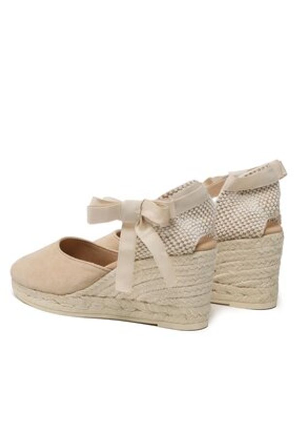 Manebi Espadryle Low Wedge Espadrilles M 1.1 WL Beżowy. Kolor: beżowy. Materiał: zamsz, skóra