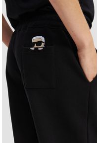 Karl Lagerfeld - KARL LAGERFELD Czarne damskie spodnie dresowe Ikon Peak-a-Boo, Rozmiar S. Kolor: czarny. Materiał: dresówka #4