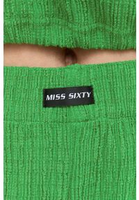 Miss Sixty szorty damskie kolor zielony gładkie high waist. Stan: podwyższony. Kolor: zielony. Materiał: tkanina. Wzór: gładki #3