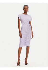 Patrizia Pepe Sukienka codzienna 2A2871/J294-M531 Fioletowy Regular Fit. Okazja: na co dzień. Kolor: fioletowy. Materiał: syntetyk. Typ sukienki: proste. Styl: casual