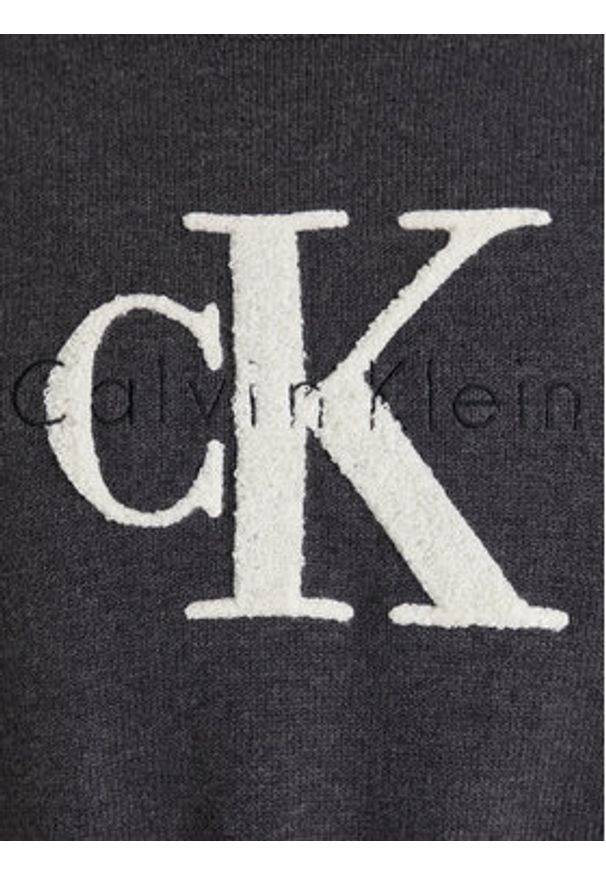 Calvin Klein Jeans Sweter Chunky LV044E306G Szary Regular Fit. Kolor: szary. Materiał: bawełna