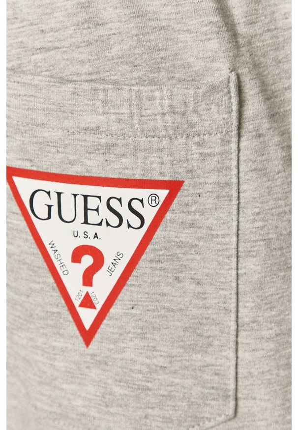 Guess - Spodnie. Kolor: szary. Materiał: dzianina. Wzór: gładki