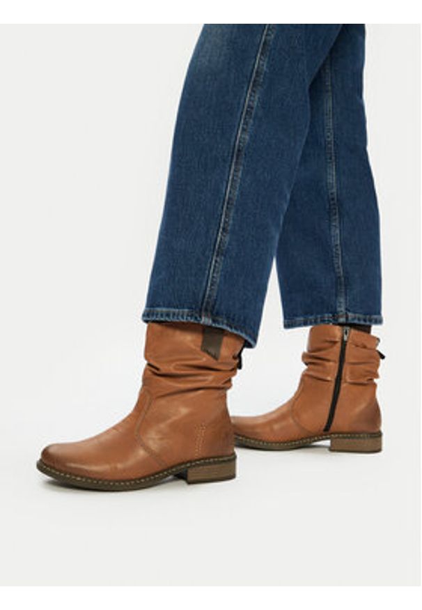 Rieker Botki Z4180-22 Brązowy. Kolor: brązowy. Materiał: materiał
