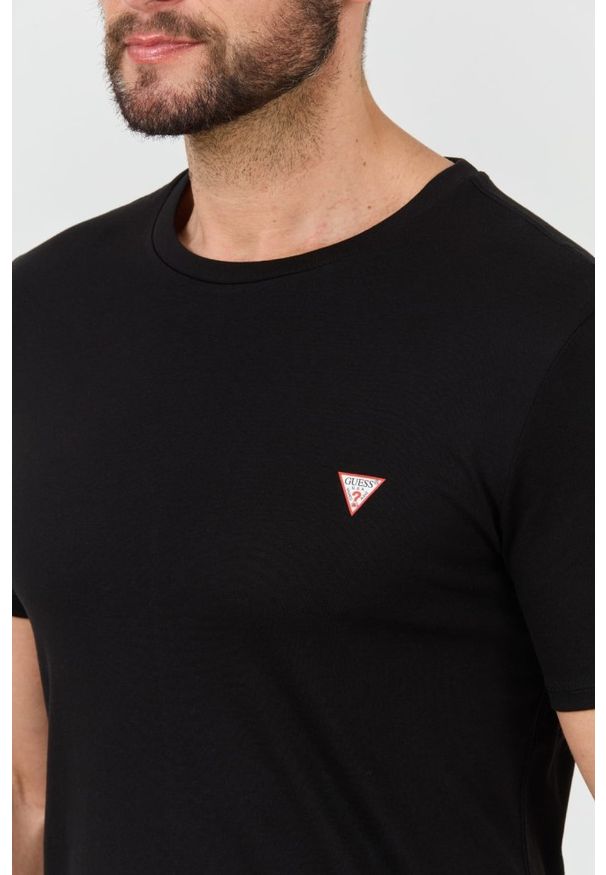 Guess - GUESS Czarny męski t-shirt Core Tee, Rozmiar M. Kolor: czarny