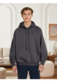 Sinsay - Bluza hoodie comfort fit - szary. Kolor: szary