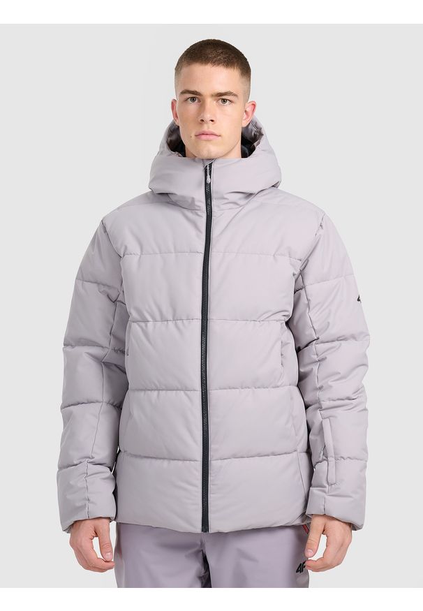 4f - 4F Kurtka narciarska membrana 5000 męska - szara S. Kolor: szary. Materiał: poliester, materiał. Wzór: gładki. Sezon: zima