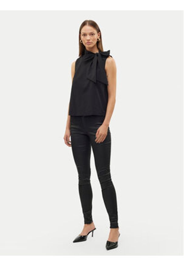 Vero Moda Spodnie z imitacji skóry Flash 10314591 Czarny Skinny Fit. Kolor: czarny. Materiał: skóra
