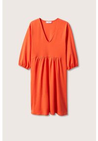 mango - Mango sukienka Serenade kolor pomarańczowy mini oversize. Kolor: pomarańczowy. Typ sukienki: oversize. Długość: mini #4