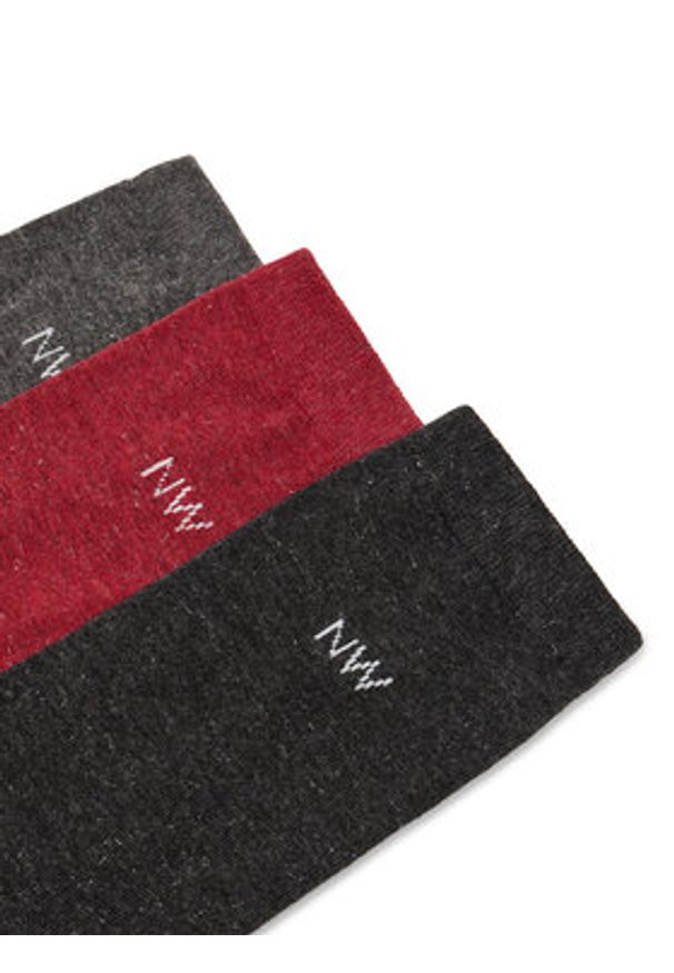 Nine West Zestaw 3 par wysokich skarpet damskich CEO_AS_NW_05_W_AW25 (3 PACK) Szary. Kolor: szary. Materiał: materiał, bawełna